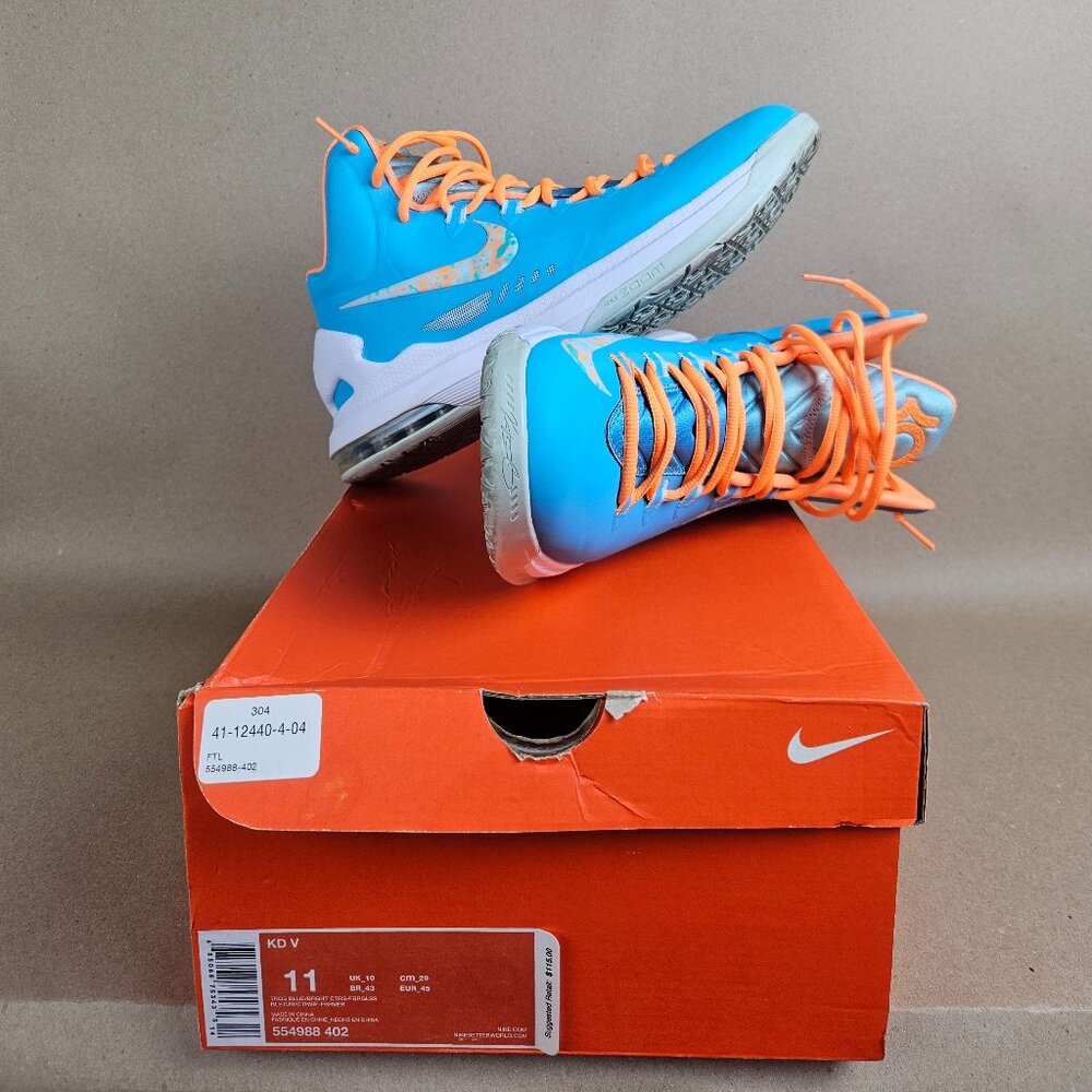 Nike KD 5 Easter Men's 11 Orange and Blue One Owner with original box